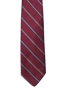 Tie Men's Polyester Silk Neck Tie Austin Reed of Regent Street Red Black Stripe